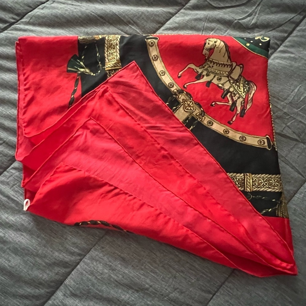 Vintage Bundle (2) Equestrian Themed Silk Scarf & Emanuel Ungaro Scarf - Picture 7 of 9